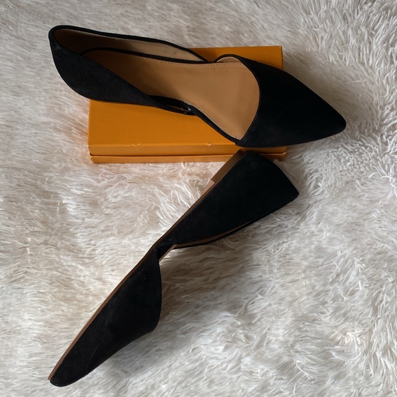 New women’s black suede Sz 10 d’orsay casual formal business loafers flat shoes - Picture 7 of 13